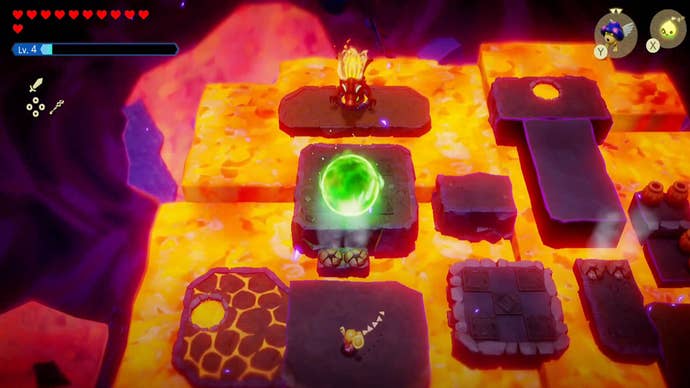 zelda echoes of wisdom volvagia fight green ball attack