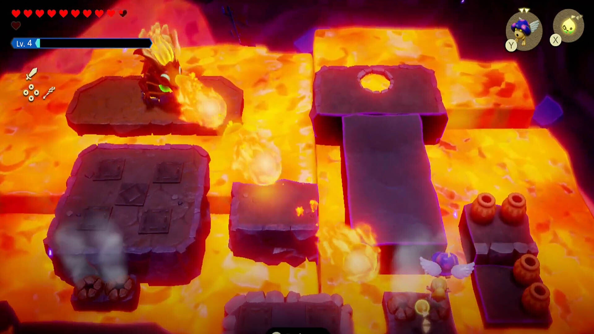 zelda echoes of wisdom volvagia fight straight fireballs attack