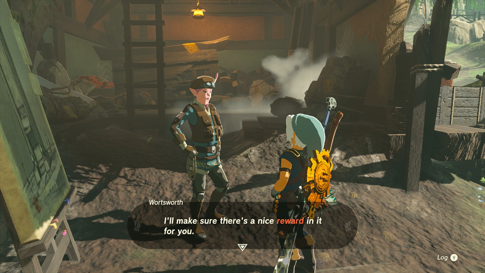 Link speaking to Wortsworth in Kakariko Village about Ancient Hyrulean Text in Zelda: Tears of the Kingdom - 3