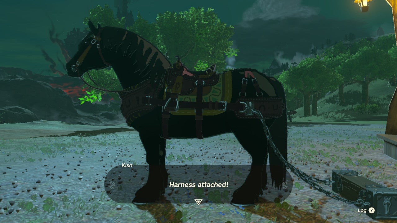 A horse wearing a towing harness in Zelda: Tears of the Kingdom - 4