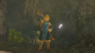 Link standing in one of the Caves in The Legend of Zelda: Tears of the Kingdom.