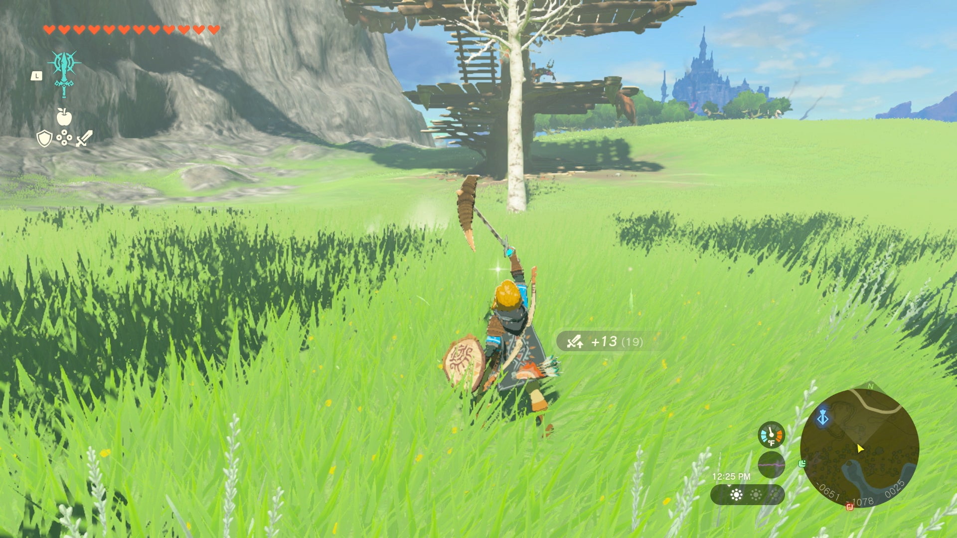 Link using the Fuse power to attach a Moblin horn to his sword in Zelda: Tears of the Kingdom - 1