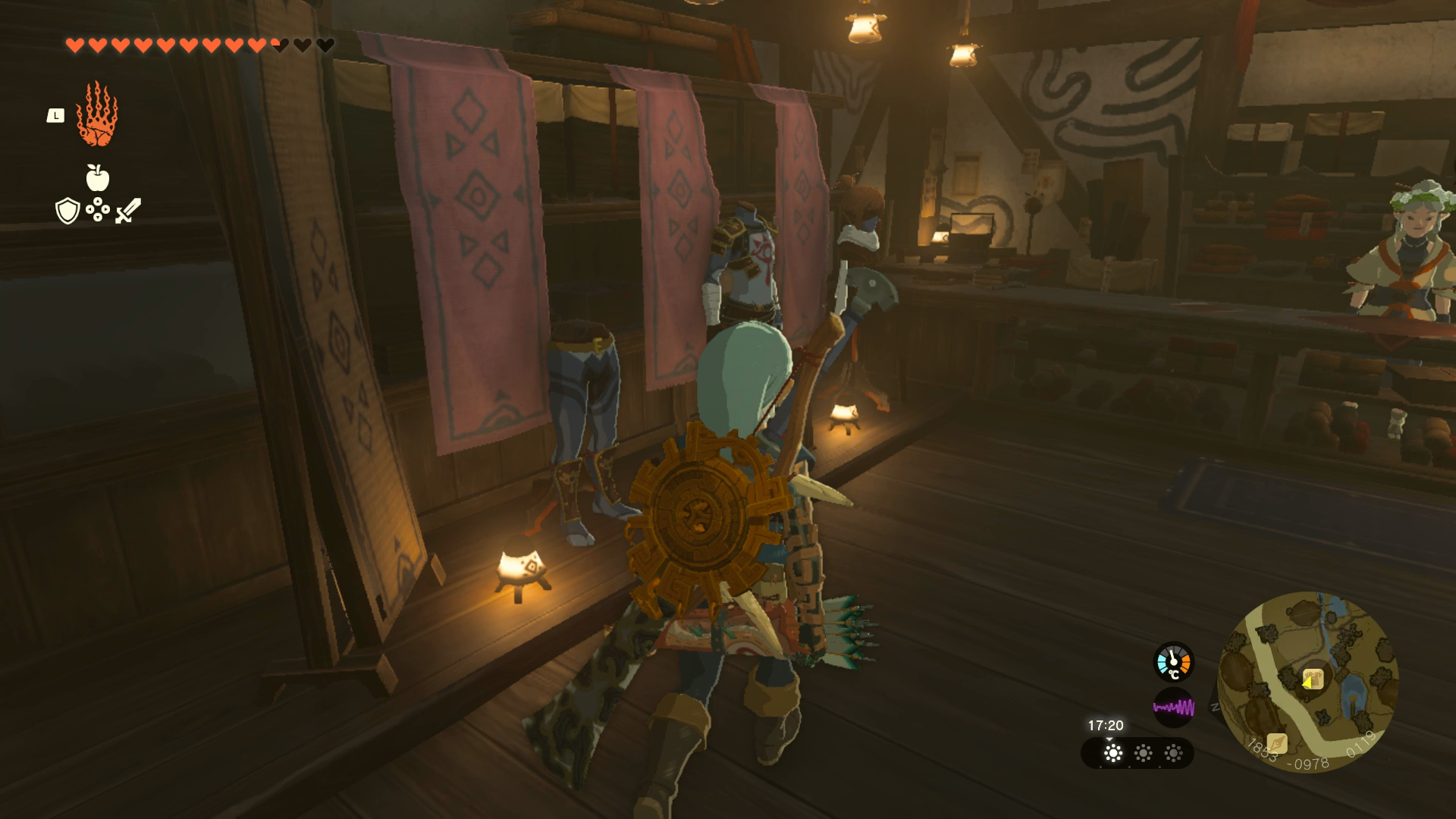 Link claiming his reward for the Gloom-borne Illness quest in Zelda: Tears of the Kingdom