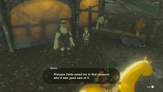 Linking returning Zelda's Golden Horse to the stable in Zelda: Tears of the Kingdom