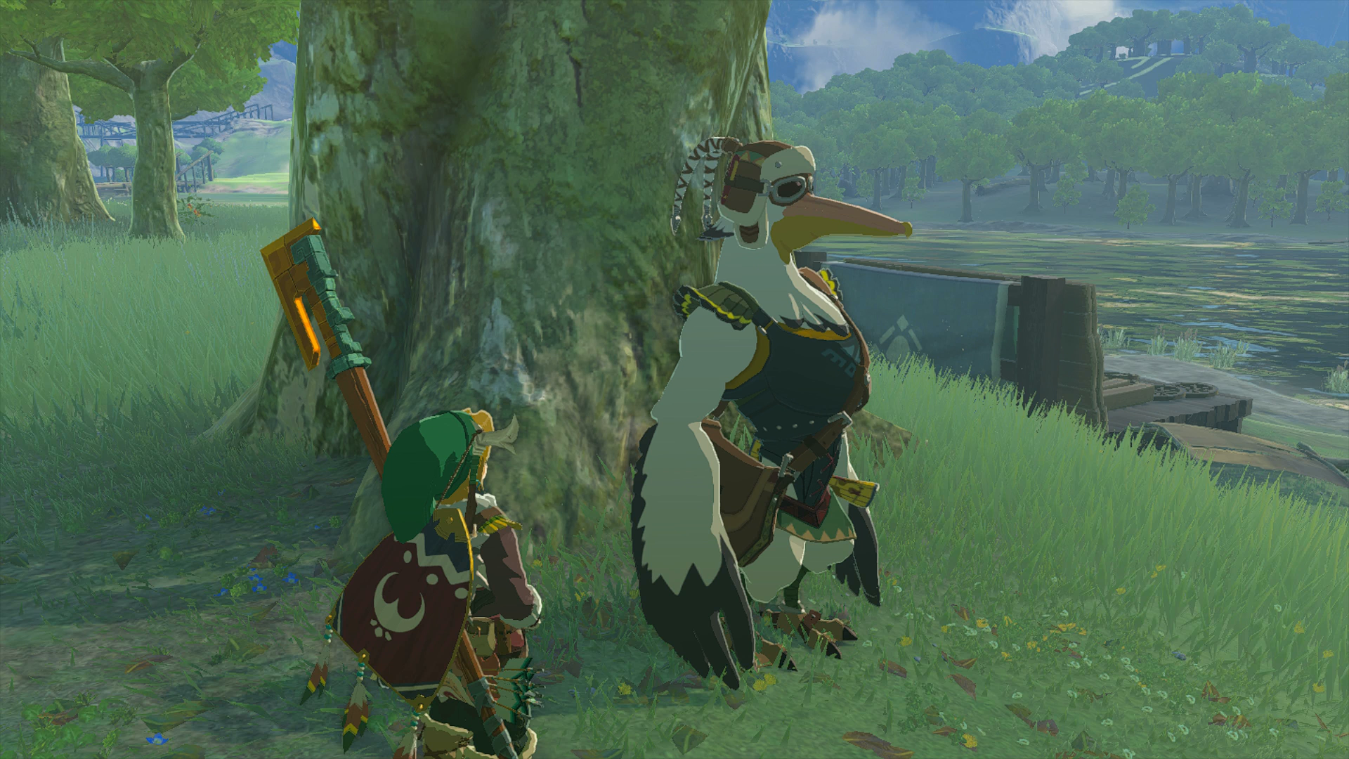 Link talking to Penn at the start of the Gourmets Gone Missing quest in Zelda: Tears of the Kingdom