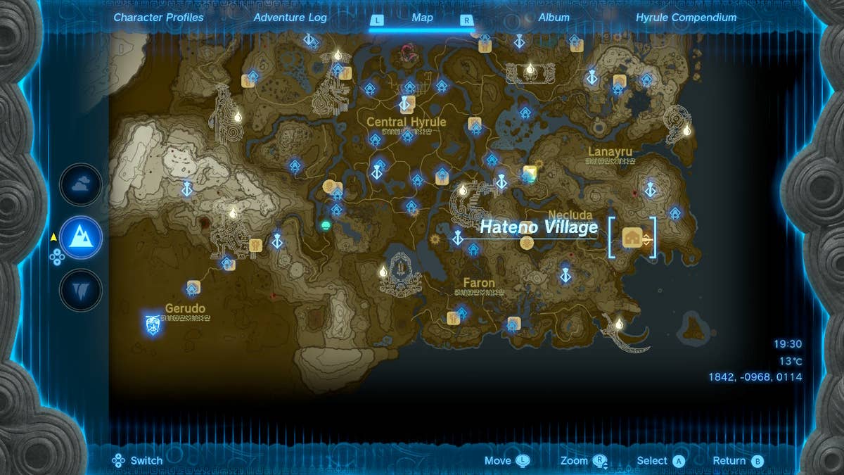 Zelda: Tears of the Kingdom Hateno Village Location