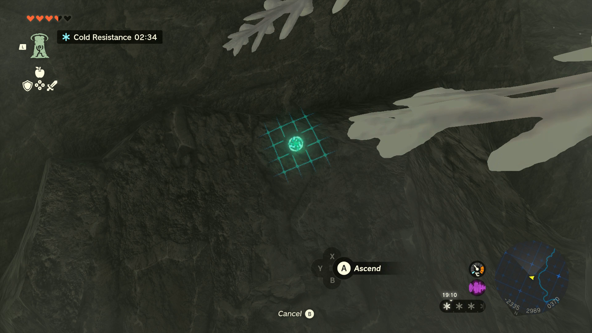 Link using the Ascend power in Zelda: Tears of the Kingdom