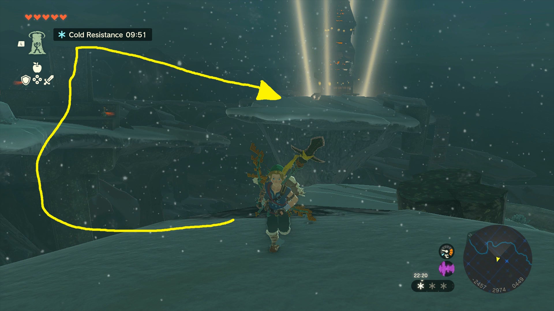 Link climbing towards Pikida Stonegrove Skyview Tower in Zelda: Tears of the Kingdom - 6