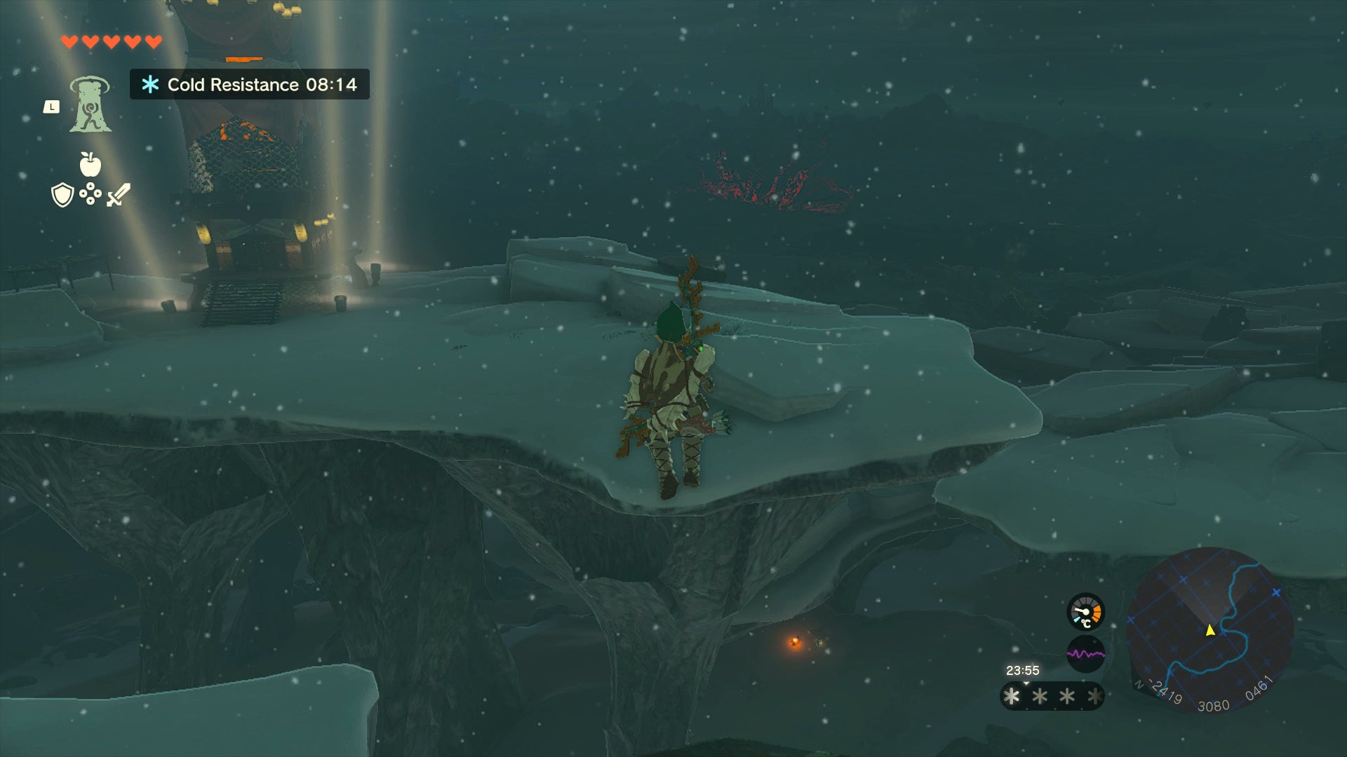 Link gliding towards Pikida Stonegrove Skyview Tower in Zelda: Tears of the Kingdom - 7
