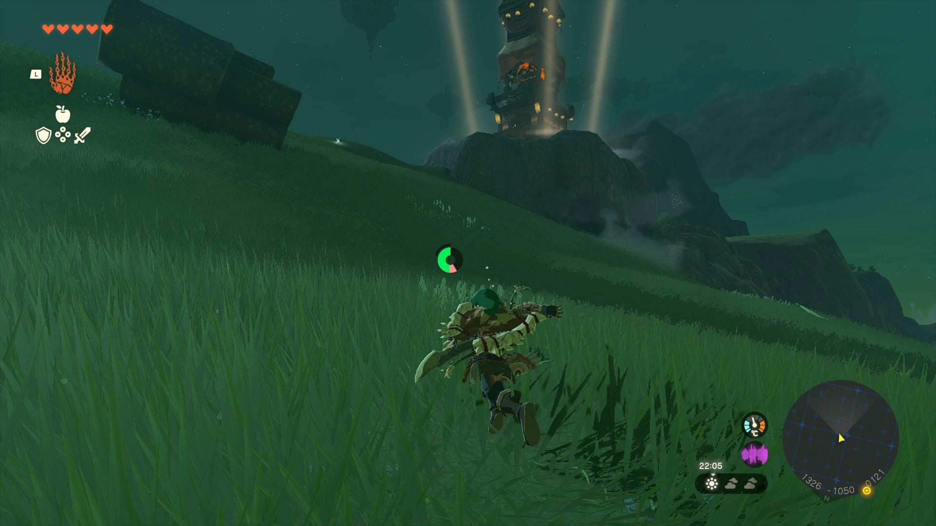Link approaching Sahadra Slope Skyview Tower in Zelda: Tears of the Kingdom - 1