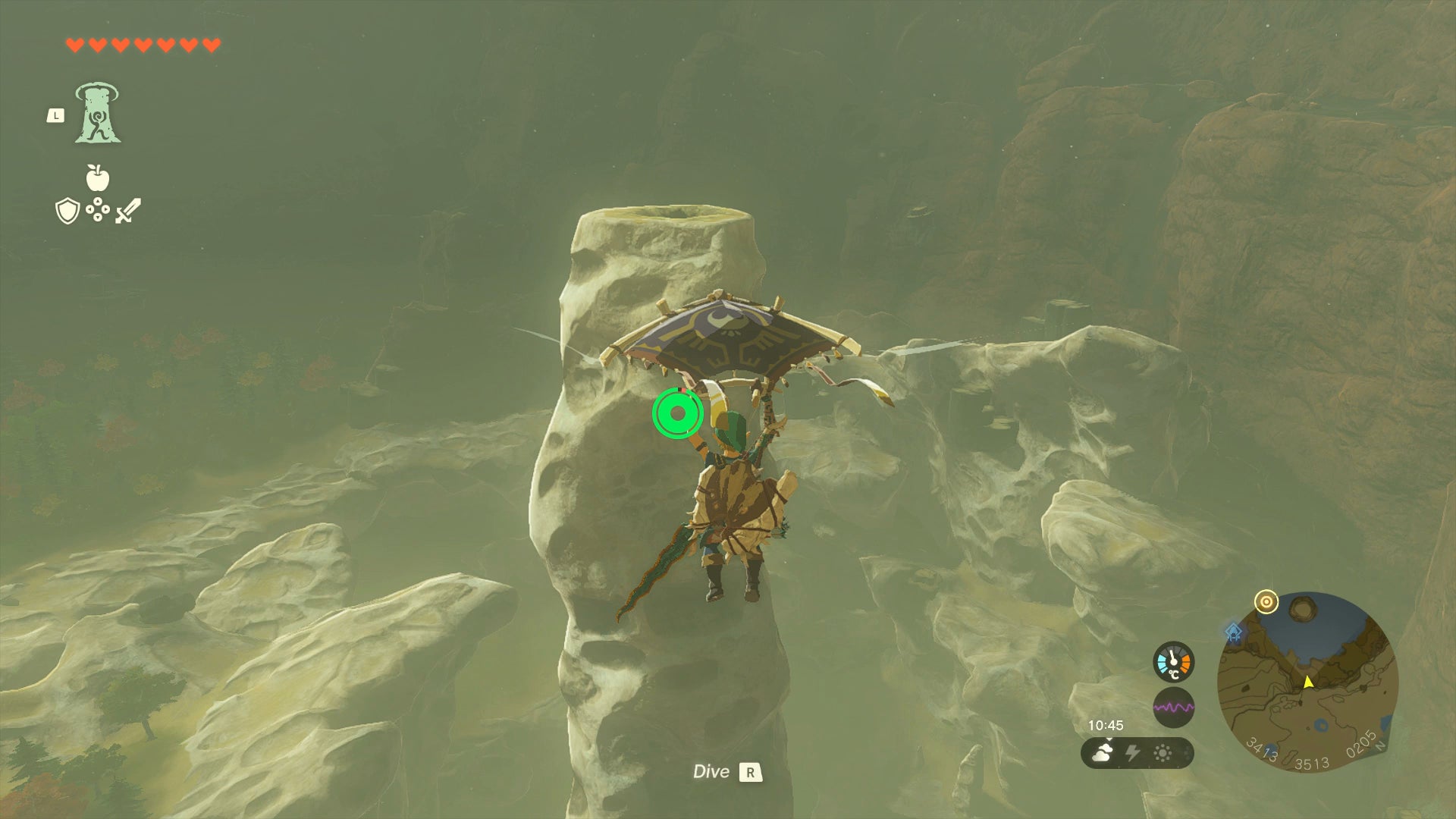 Link gliding towards the Skull's Left Eye in Zelda: Tears of the Kingdom - 10