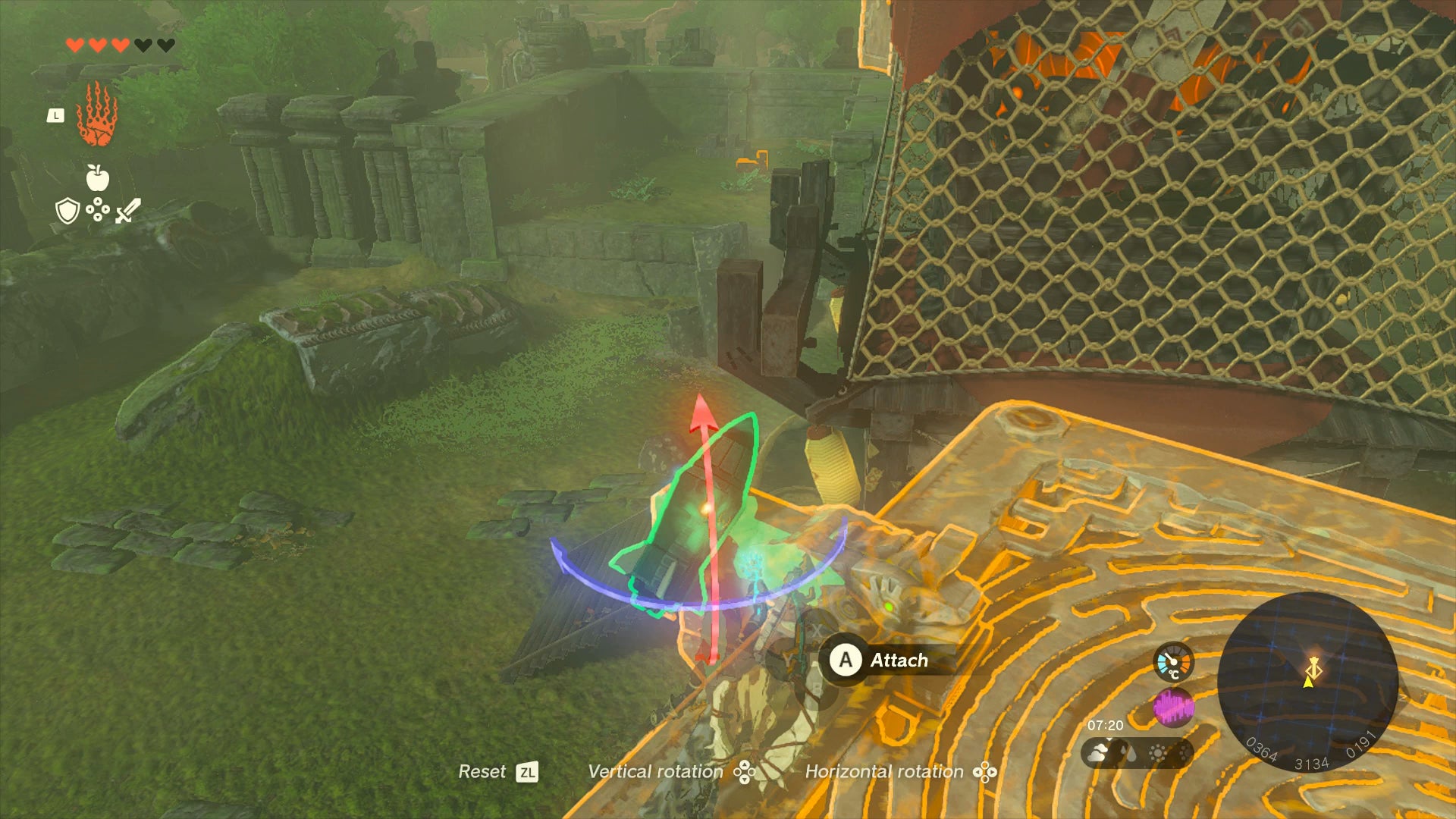Link attaching a rocket to a platform in Zelda: Tears of the Kingdom - 6