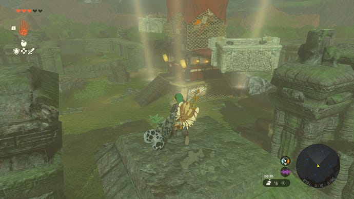 Link overlooking Thyphlo Ruins Skyview Tower in Zelda: Tears of the Kingdom