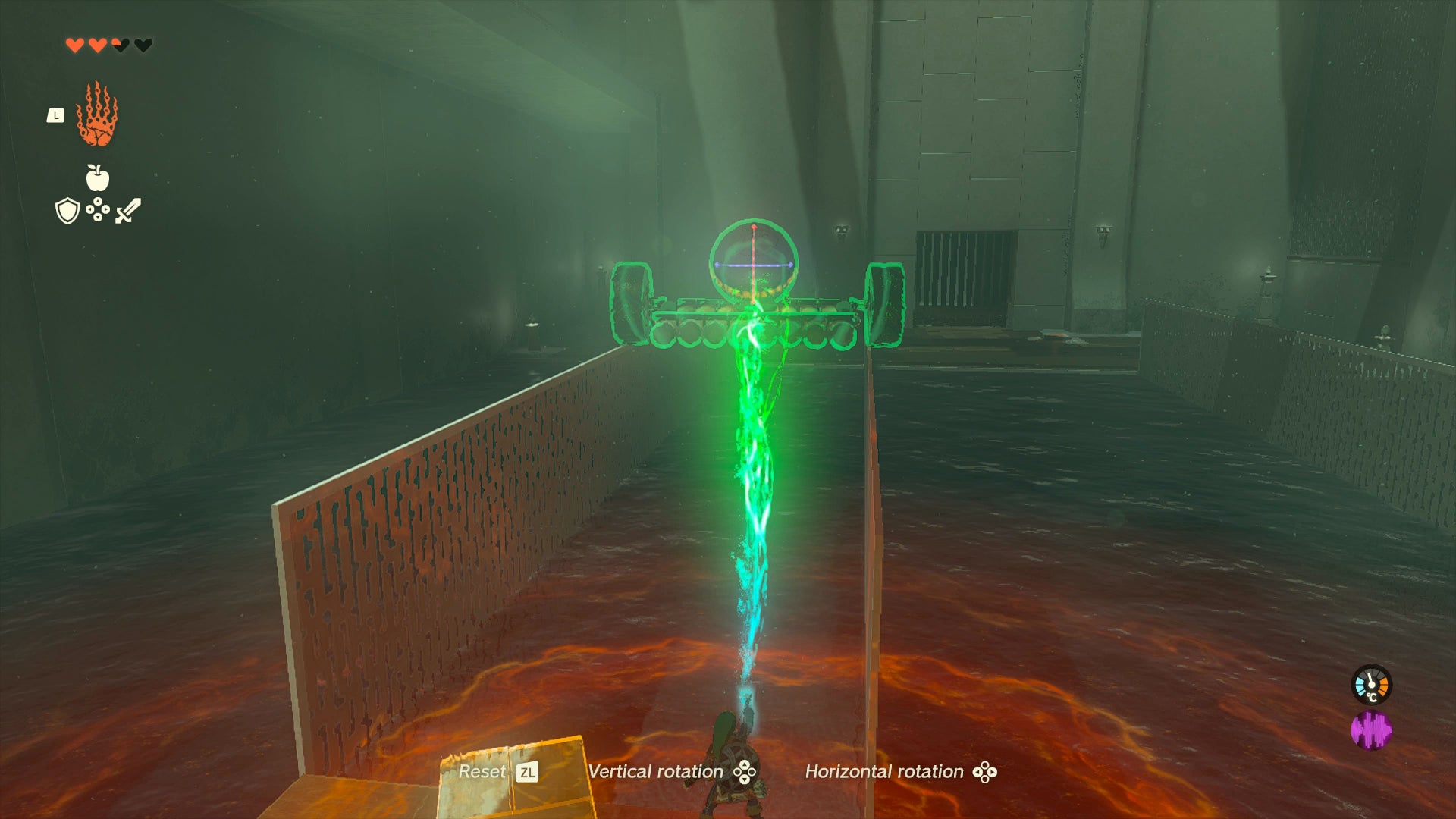 Link using the Ultrahand power to move a cart in Zelda: Tears of the Kingdom - 11