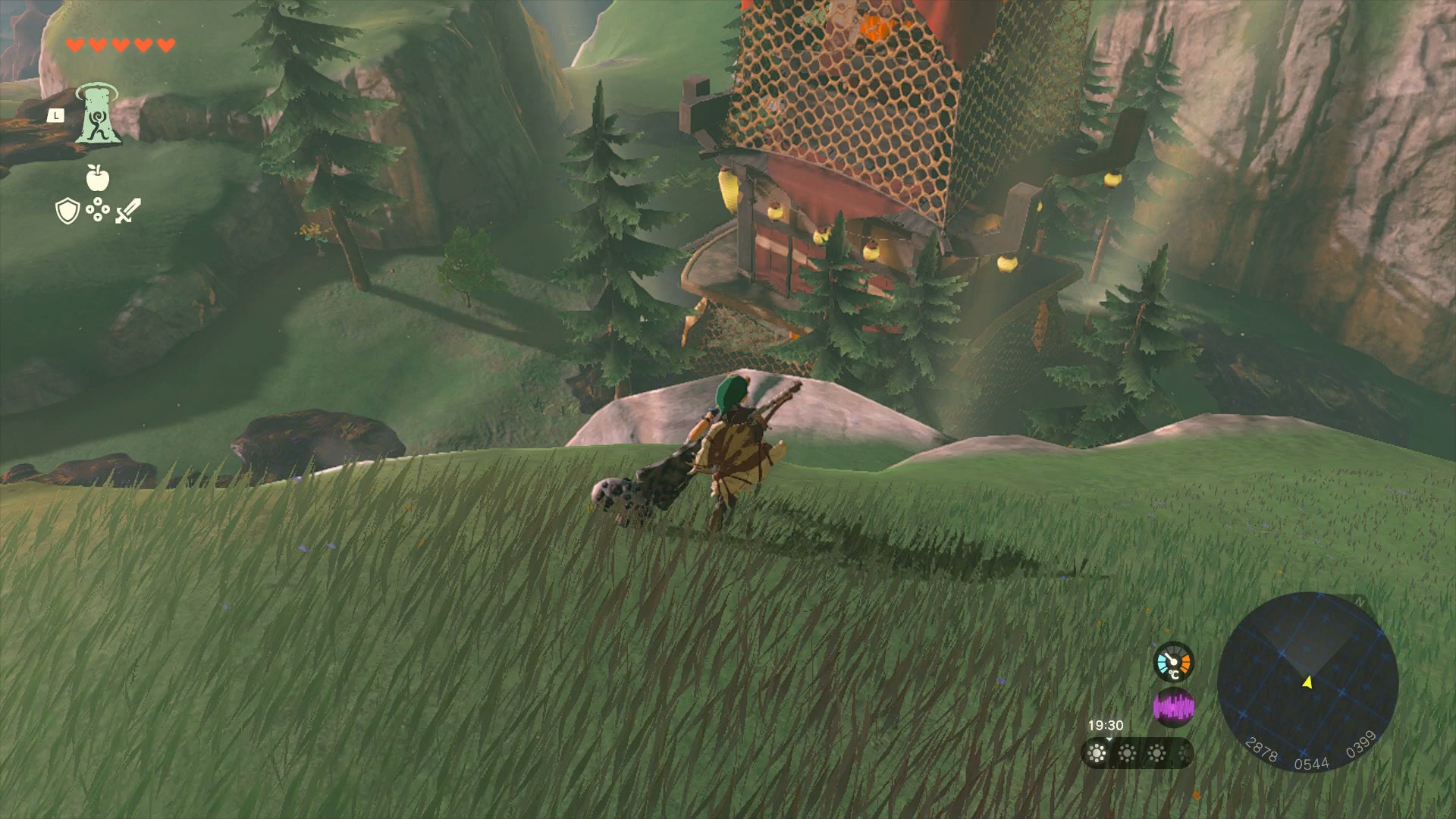 Link overlooking Upland Zorana Skyview Tower in Zelda: Tears of the Kingdom - 1