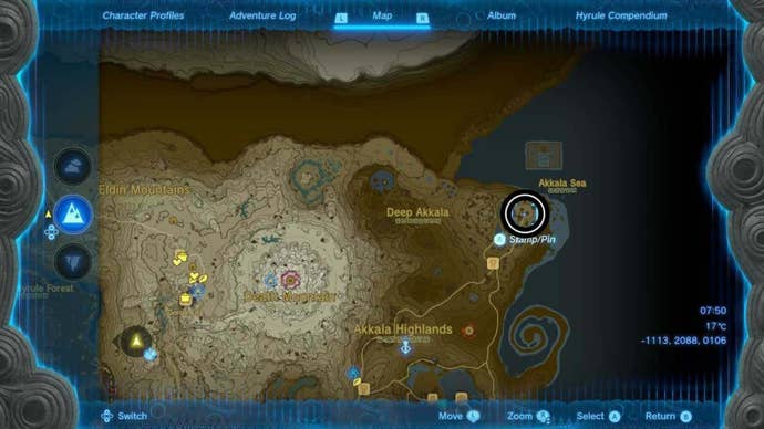zelda totk akkala ancient tech lab map location