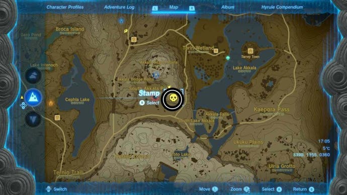 zelda totk akkala citadel ruins thunder gleeok map location