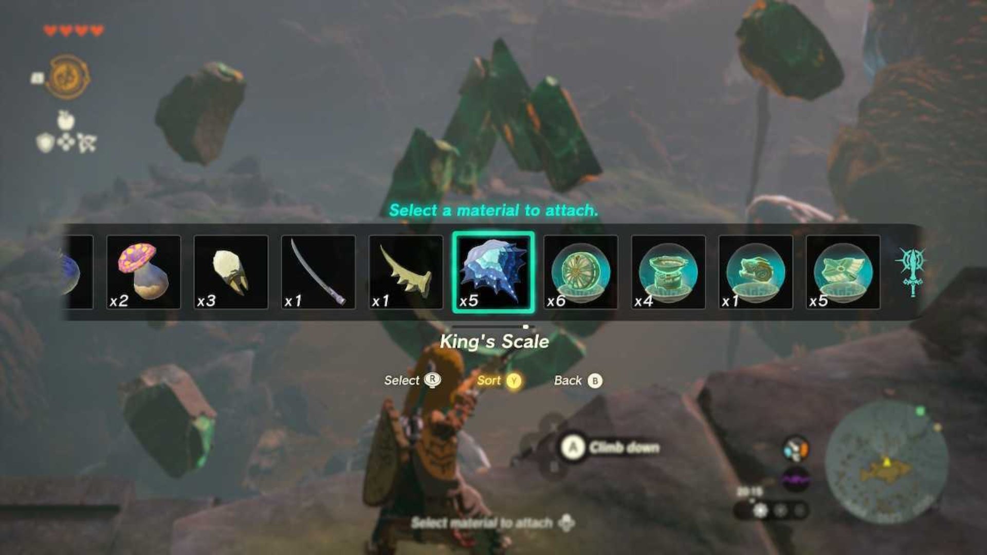 zelda totk arrow attachment menu kings scale