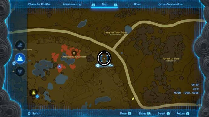 zelda totk call from the depths beginning map location