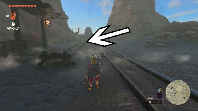 zelda totk death mountain station rail to go up death mountain marked by arrow