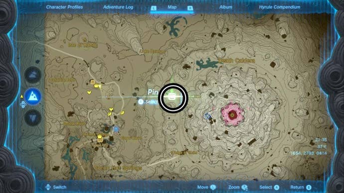 zelda totk death mountain west site map location