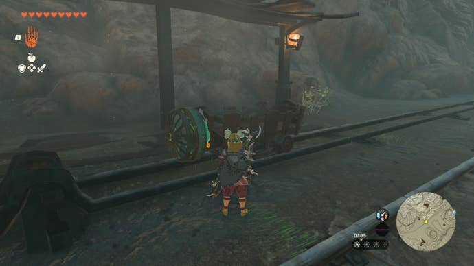 zelda totk death mountain west site station zonai fan cart