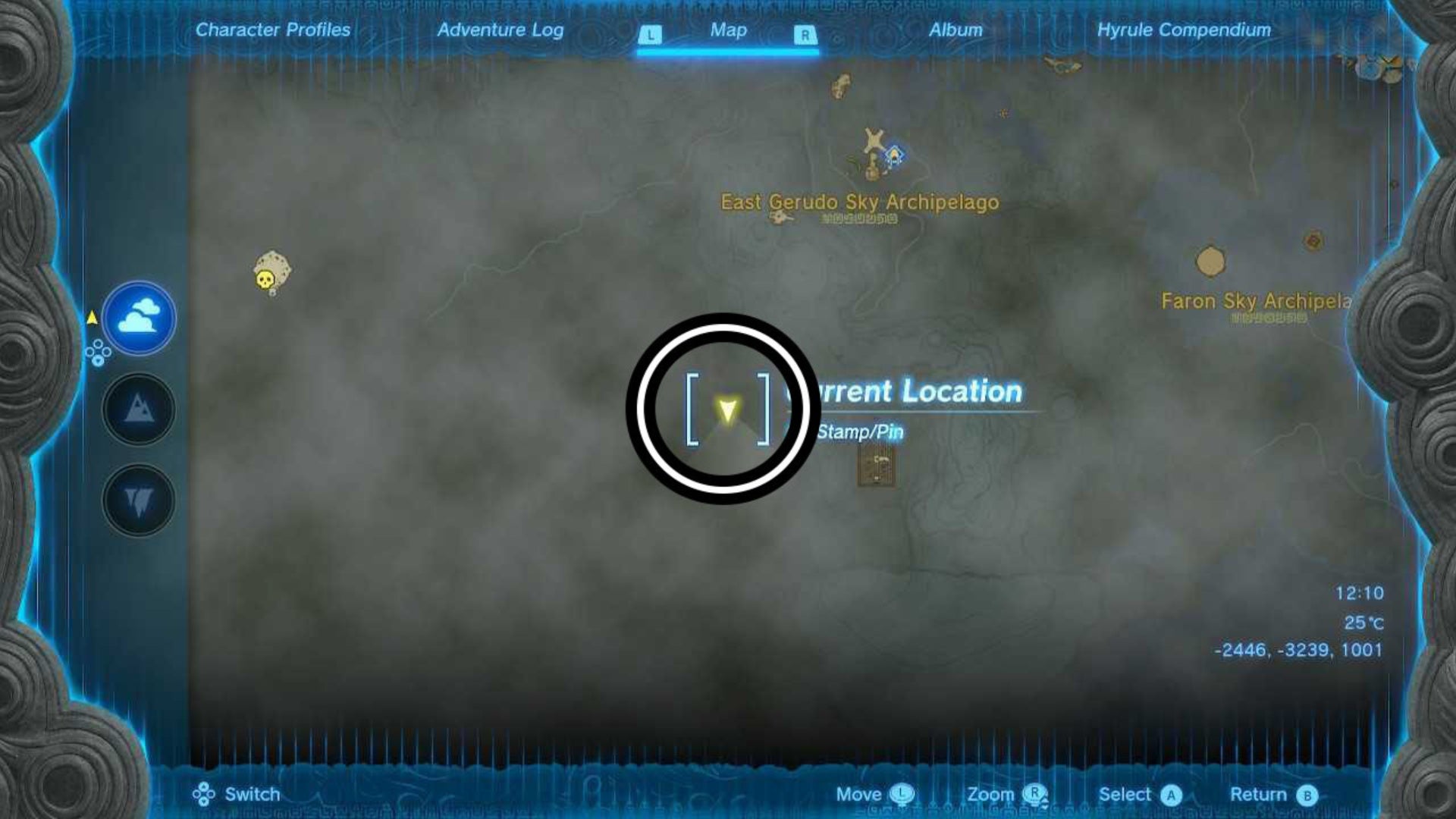 zelda totk east gerudo sky archipelago ancient tablet map location