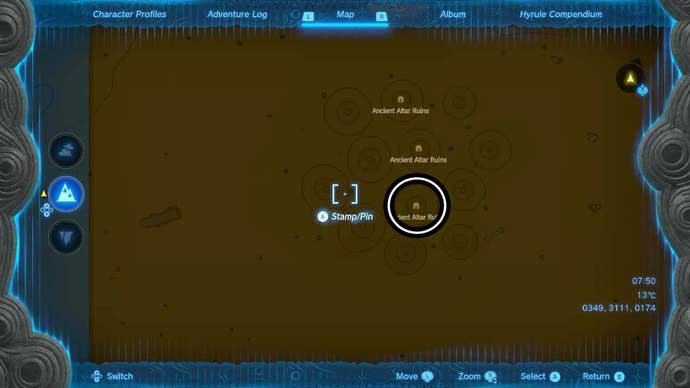 zelda totk entrance to phantom greaves ancient ruins map location