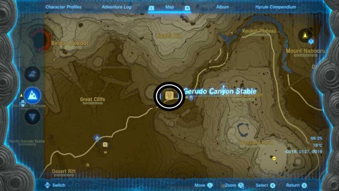 zelda totk gerudo canyon well map location