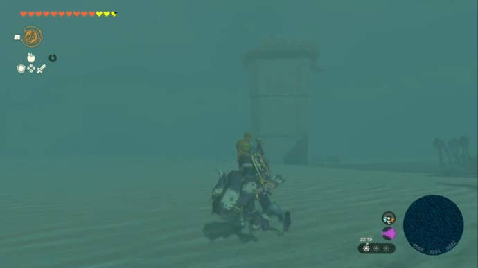 zelda totk gerudo desert tower puzzle tower two wheel raise rock formation