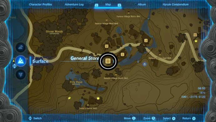 zelda totk hateno general store map location