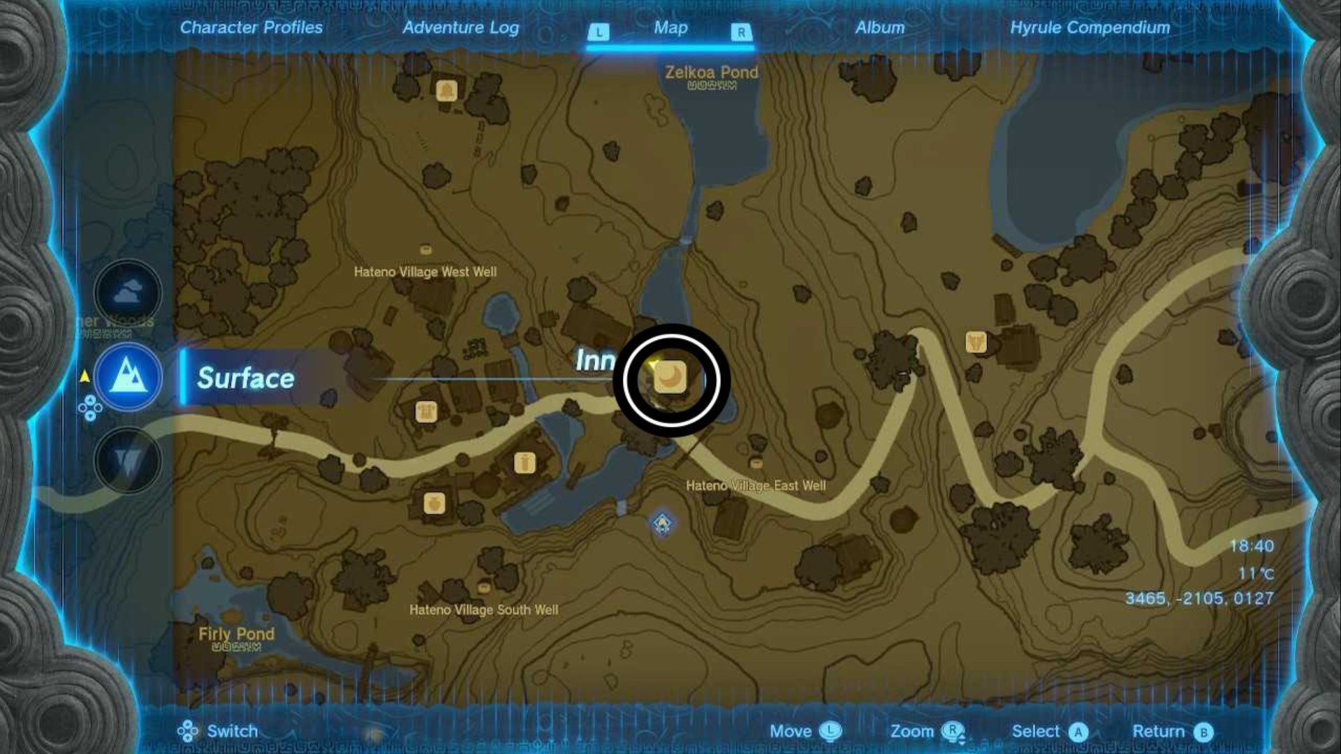 zelda totk hateno inn map location