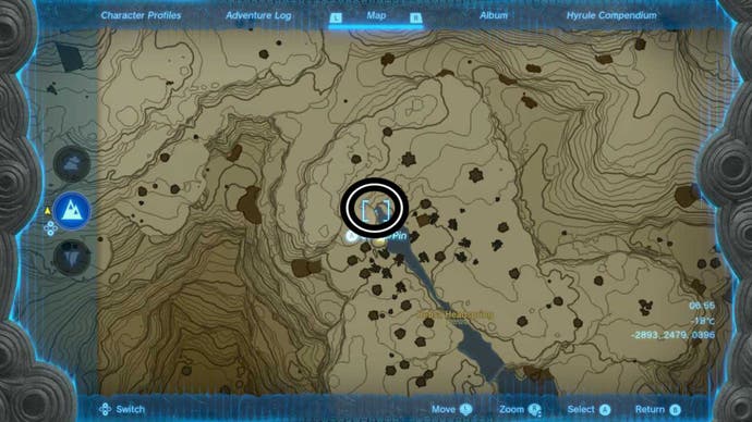 zelda totk hebra headspring cave close up map location