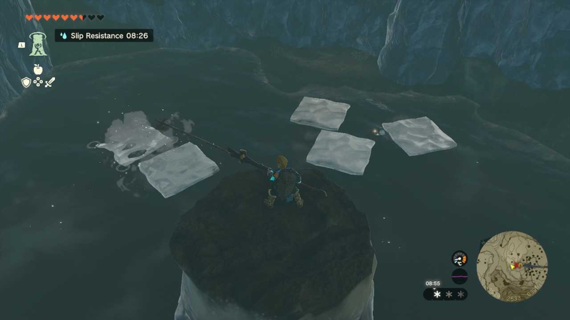 zelda totk hebra headspring cave ice keese ice platforms