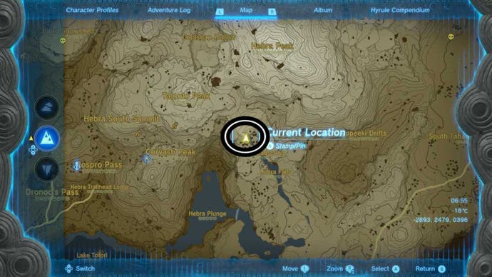 zelda totk hebra headspring cave map location