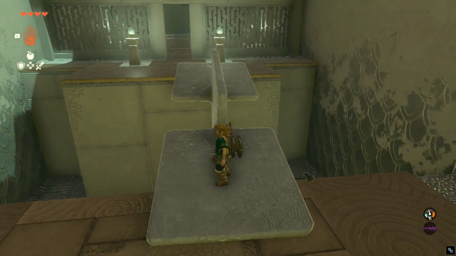 zelda totk jiosin shrine cross structure making bridge to second area