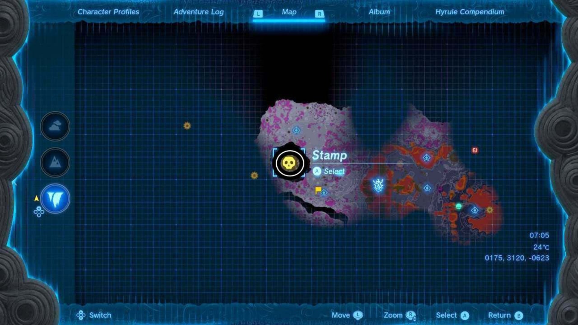 zelda totk king gleeok den the depths map location