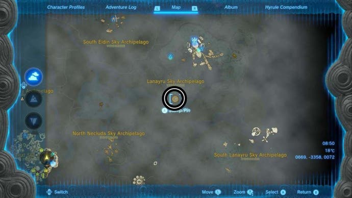 zelda totk lanayru sky archipelago sages will map location