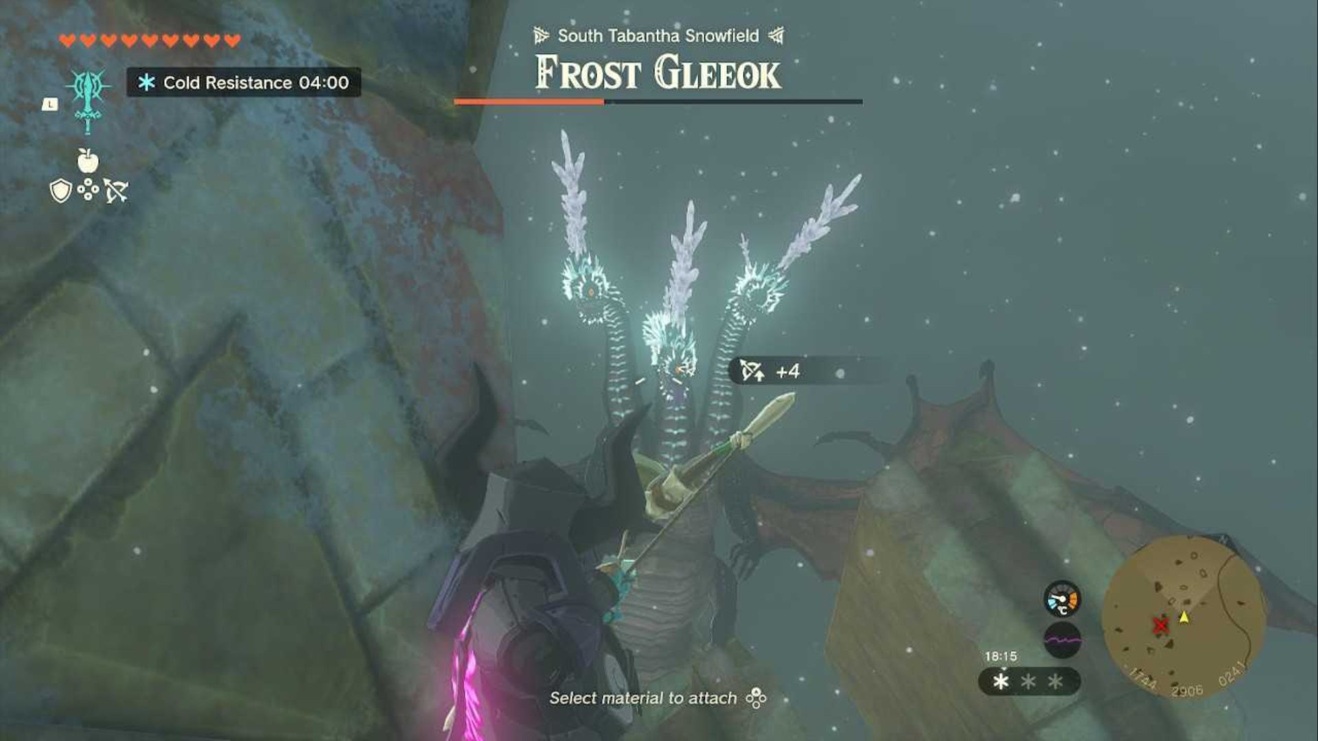 zelda totk link aiming arrow at frost gleeok
