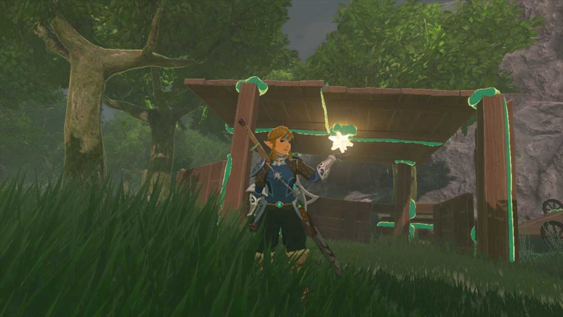 zelda totk link and star illuminated horse house