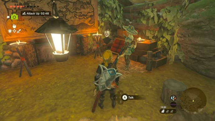 zelda totk link facing pitar and yiga mask