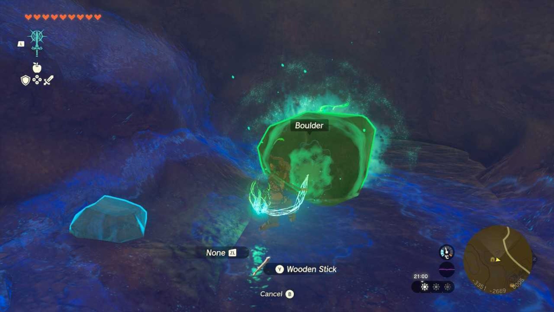 zelda totk link fusing boulder to wooden stick