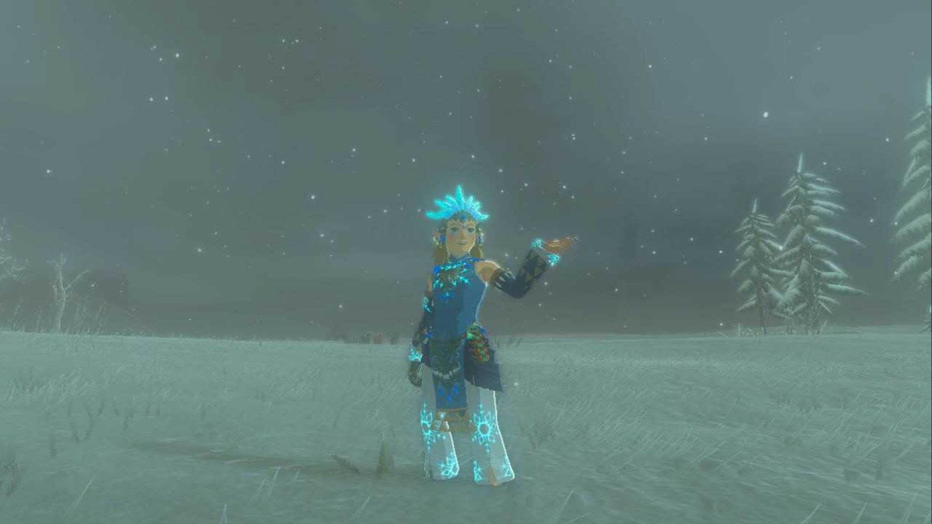 zelda totk link in frostbite armor in cold environment