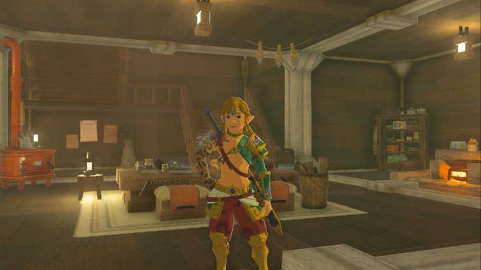 zelda totk link inside his own house