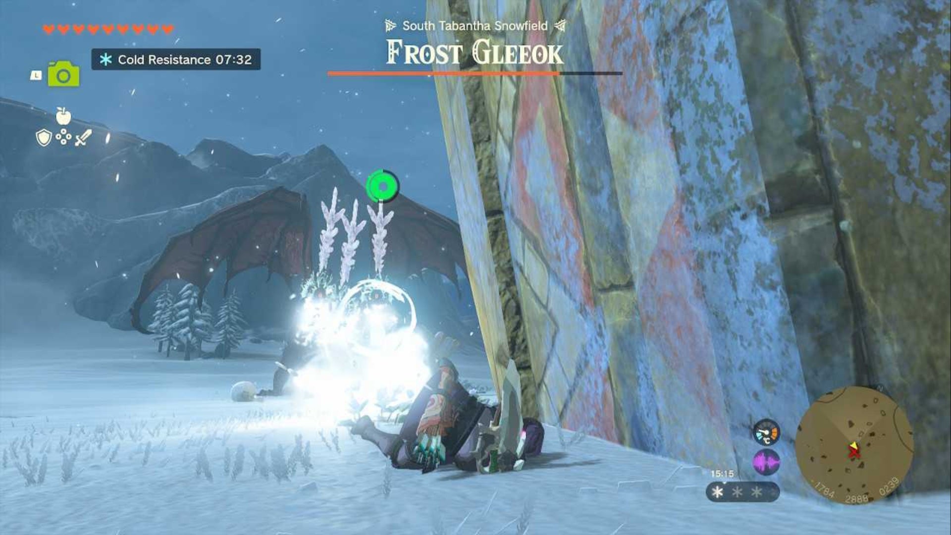 zelda totk link knocked down frost gleeok ice beam