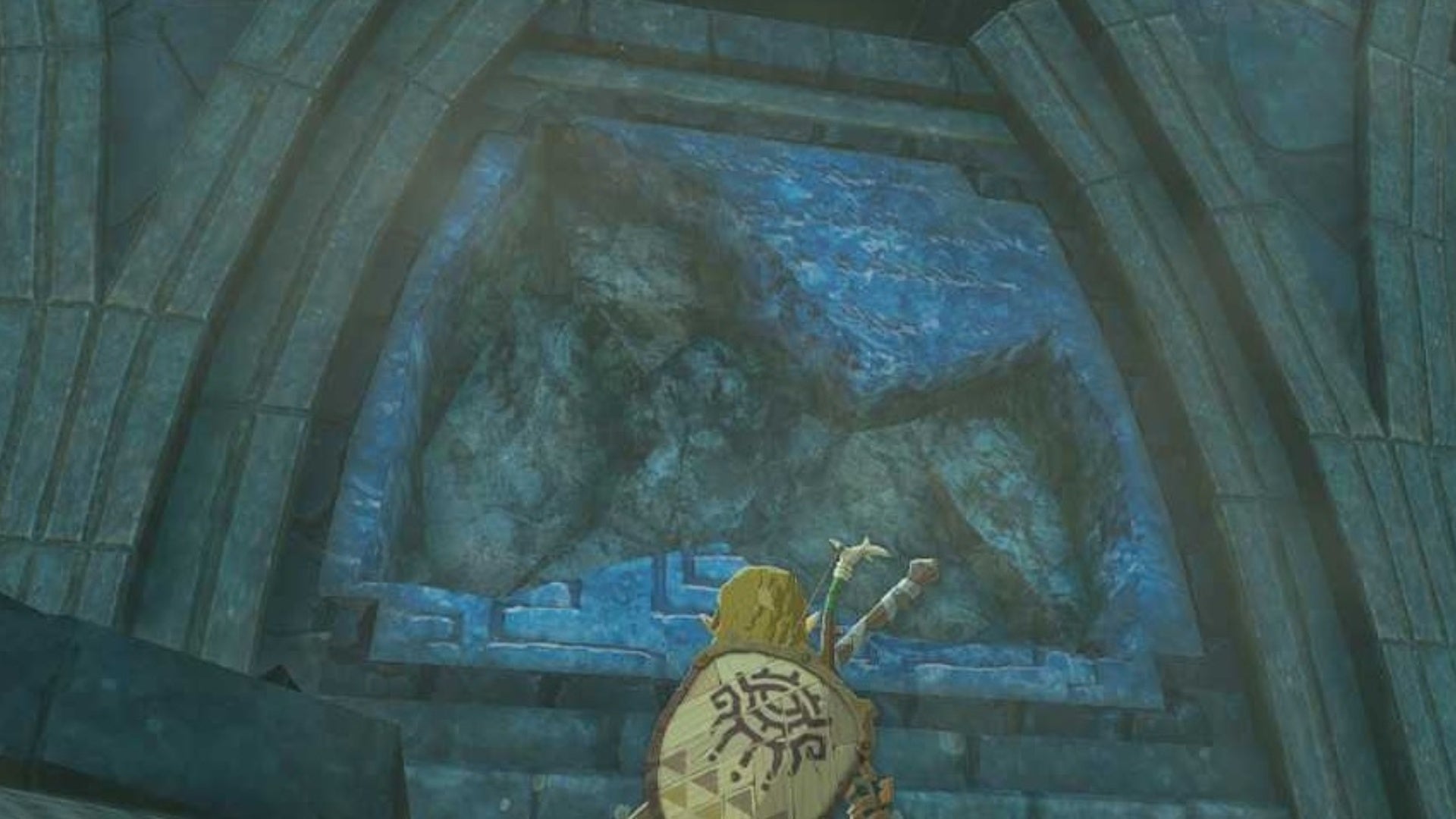 zelda totk link looking at incomplete slate upland zorana