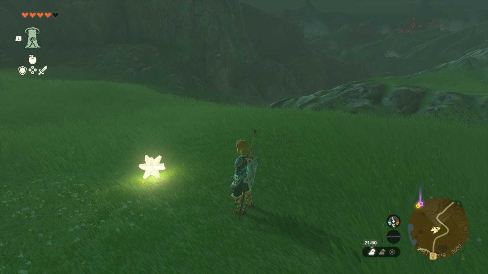 zelda totk link looking at star fragment