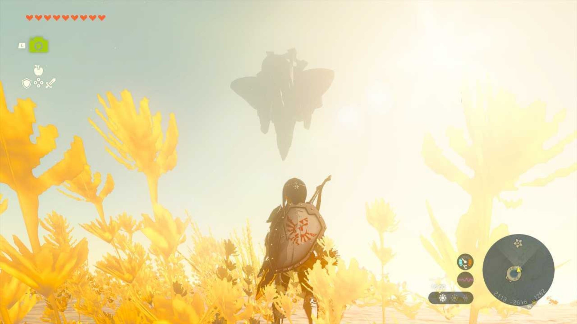 zelda totk link looking up at ancient tablet location necluda sky archipelago