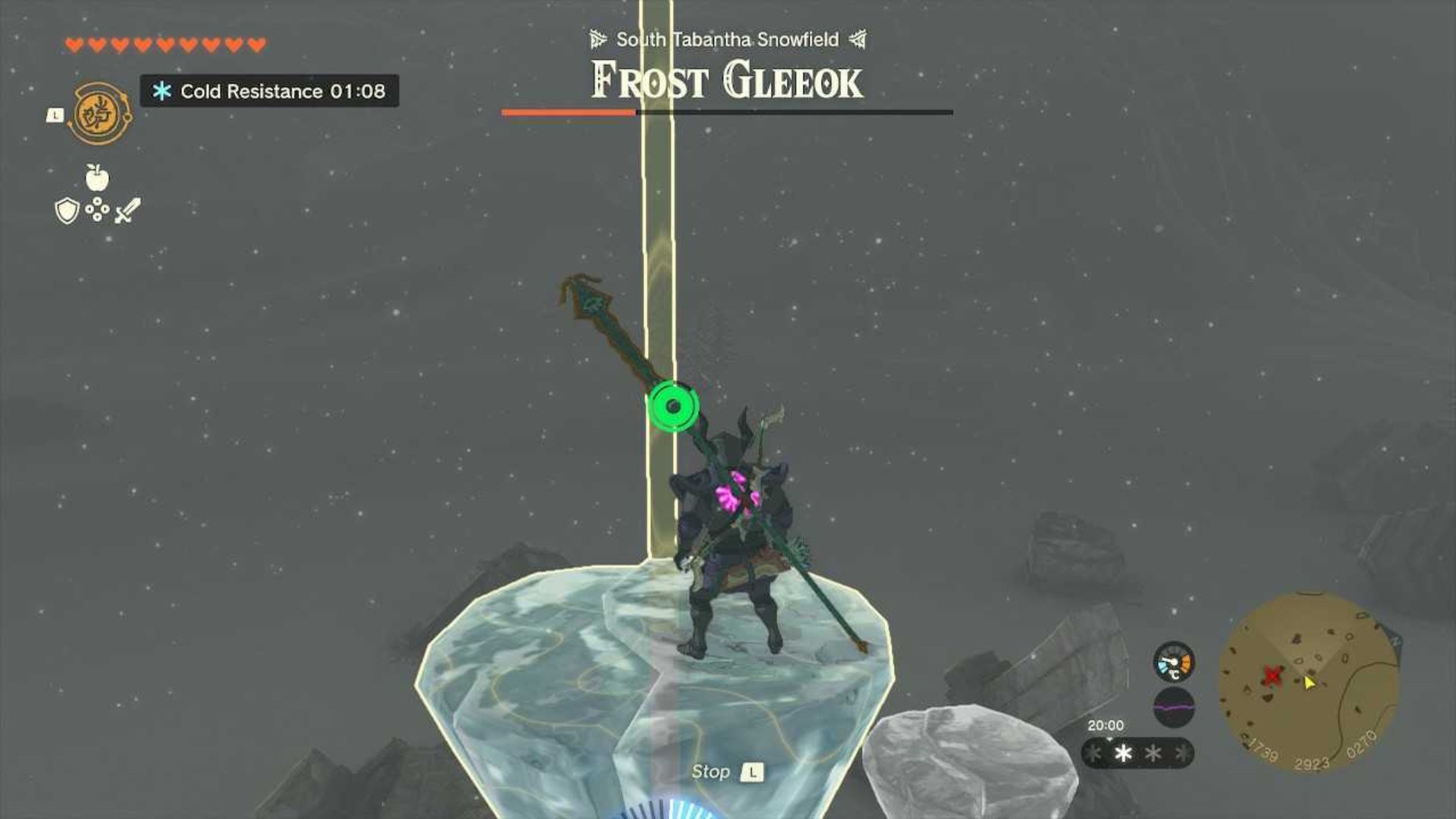 zelda totk link riding frost gleeok ice storm shard up