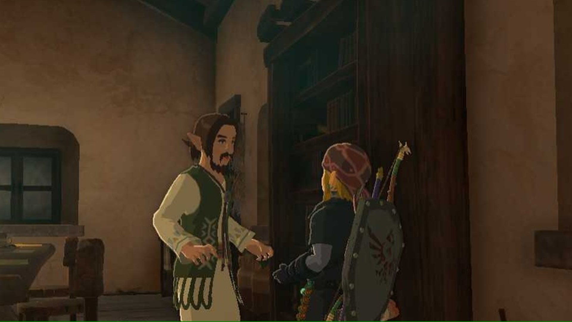 zelda totk link speaking to reede in reede house
